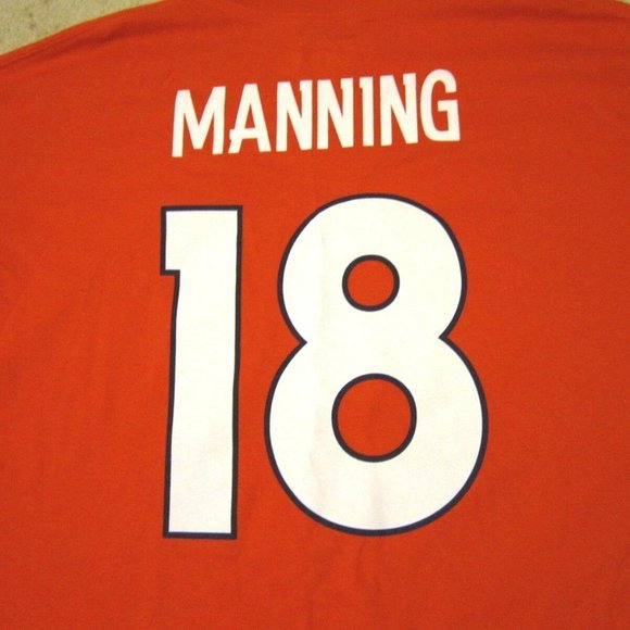 2X-LARGE NFL 2025 NEW DENVER BRONCOS #18 PEYTON MANNING MEN's SHIRT JERSEY - Picture 1 of 12